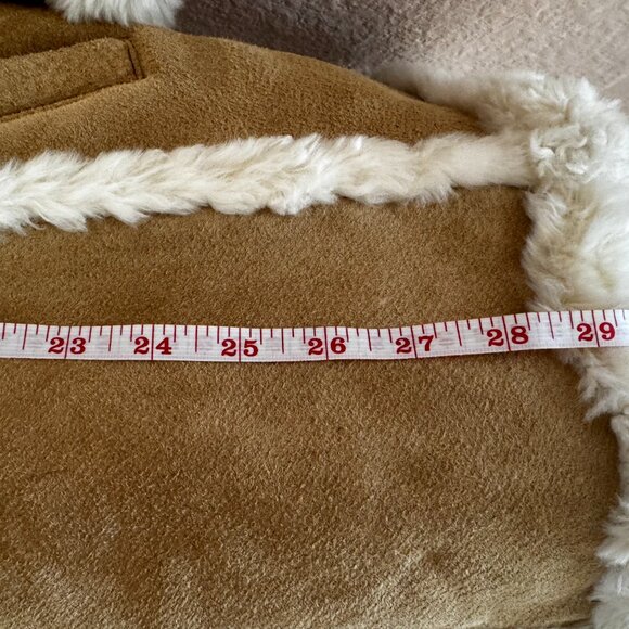 Vintage Wilson Leather tan suede Penny Lane coat with shearling trim Large - Picture 11 of 12